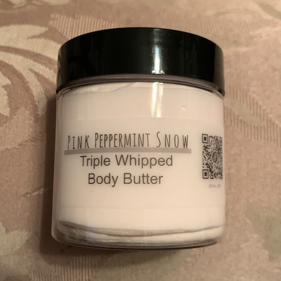 Handcrafted Pink Peppermint Snow Triple Whipped Body Butter Made Small Batches - Picture 8 of 15